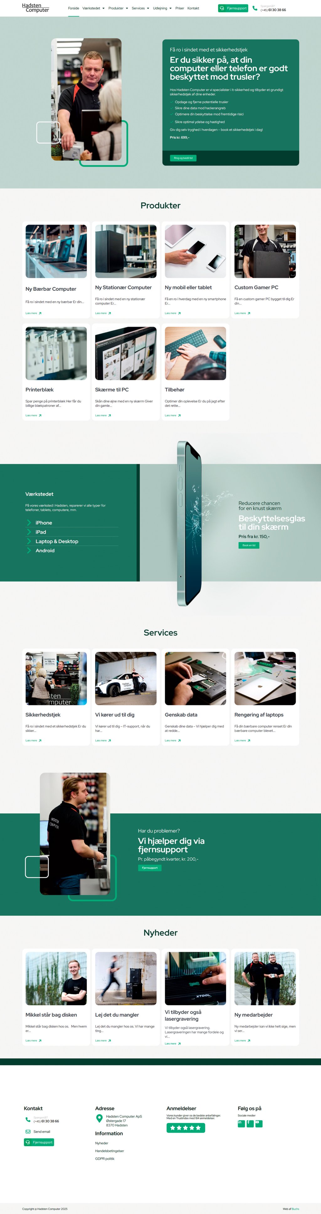 Webdesign til Hadsten Computer